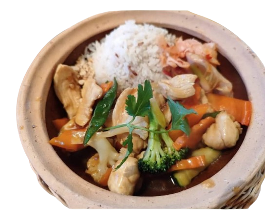 Gebratenes Gemüse mit Zitronengras und Chili (Scharf)