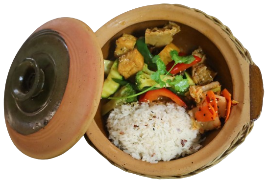 Geschwenkte Seitan Würfel